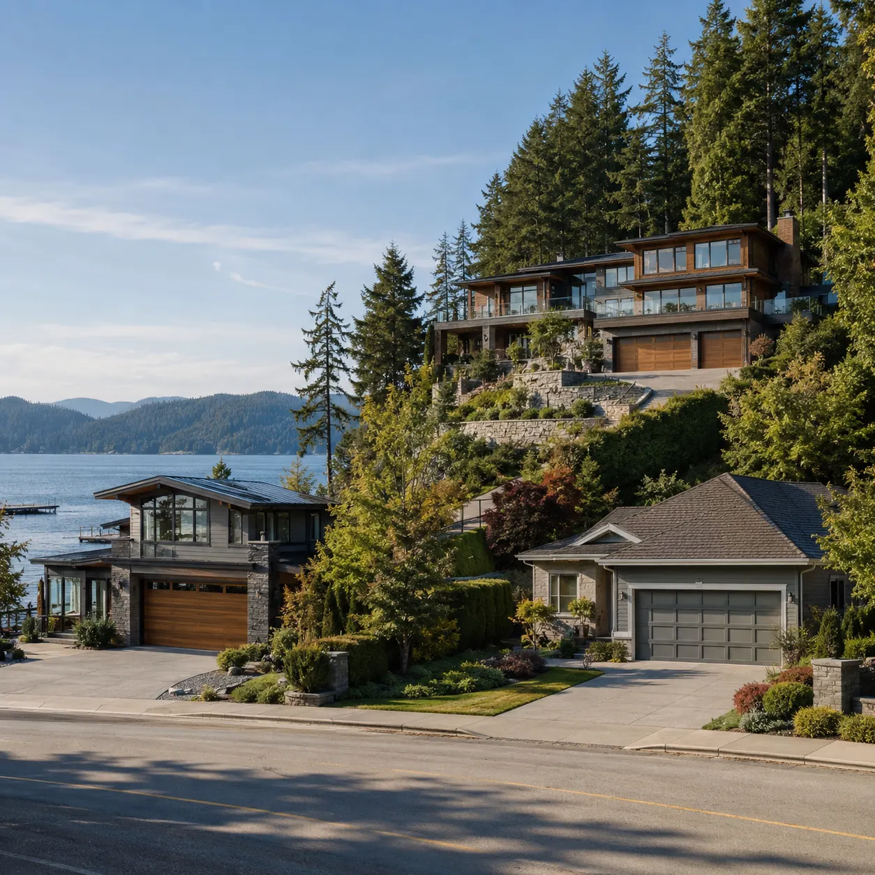 Garage doors on waterfront, hillside and residential properties in Deep Cove and East North Vancouver