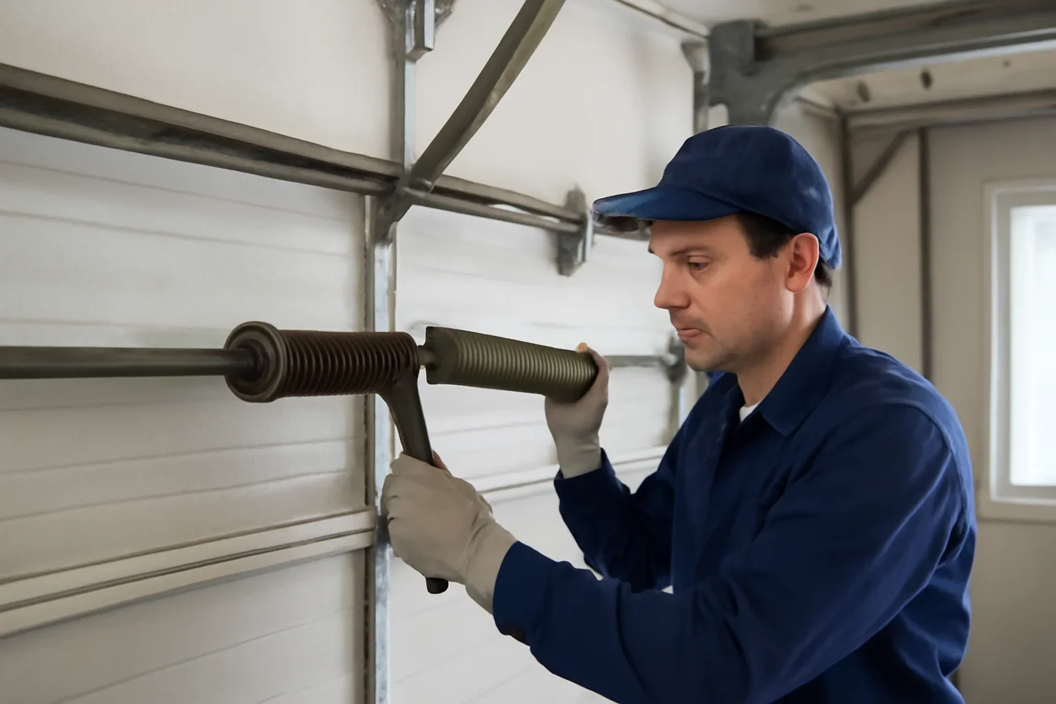 Broken garage door spring inspection at a North Vancouver home