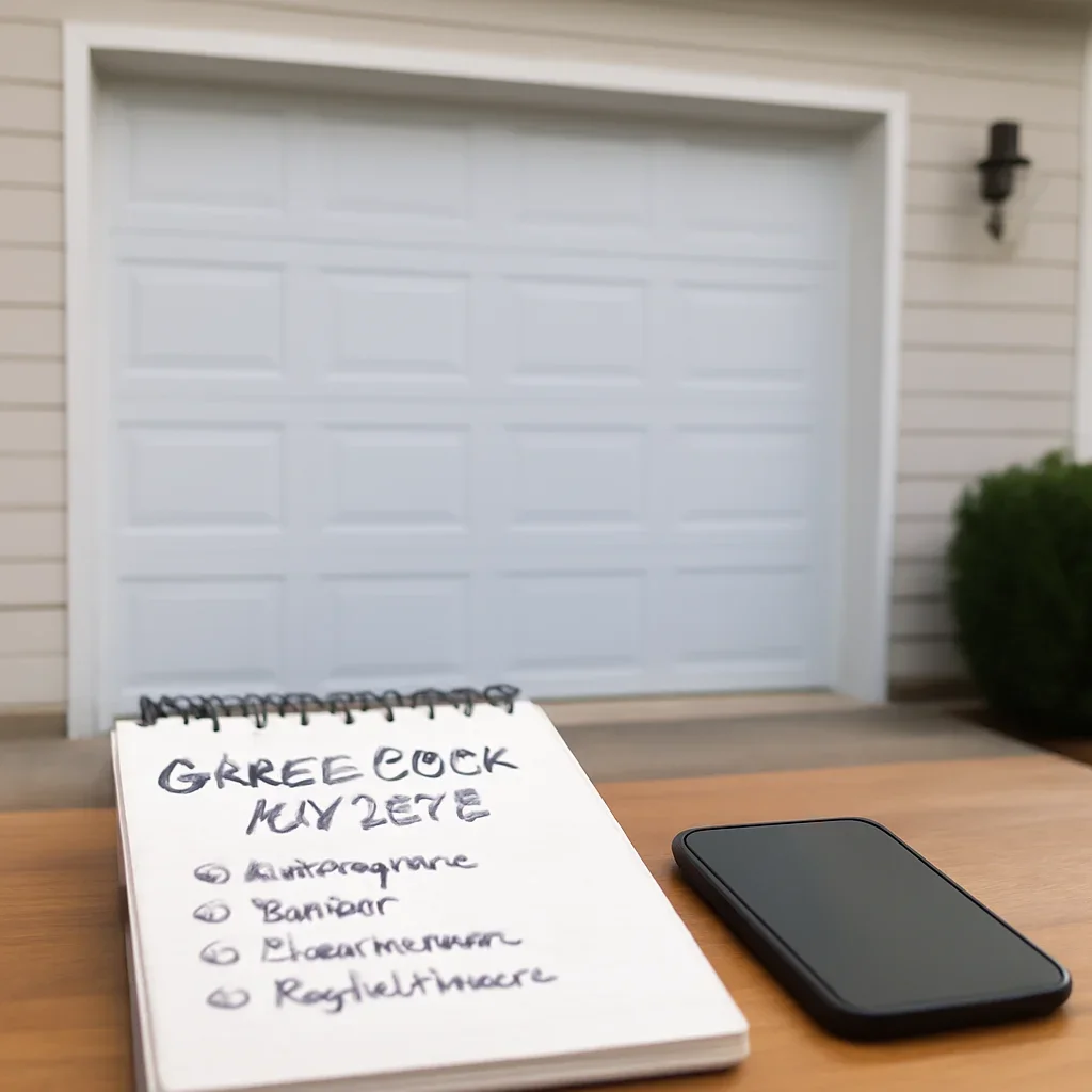 North Vancouver homeowner discussing the next step for garage door service