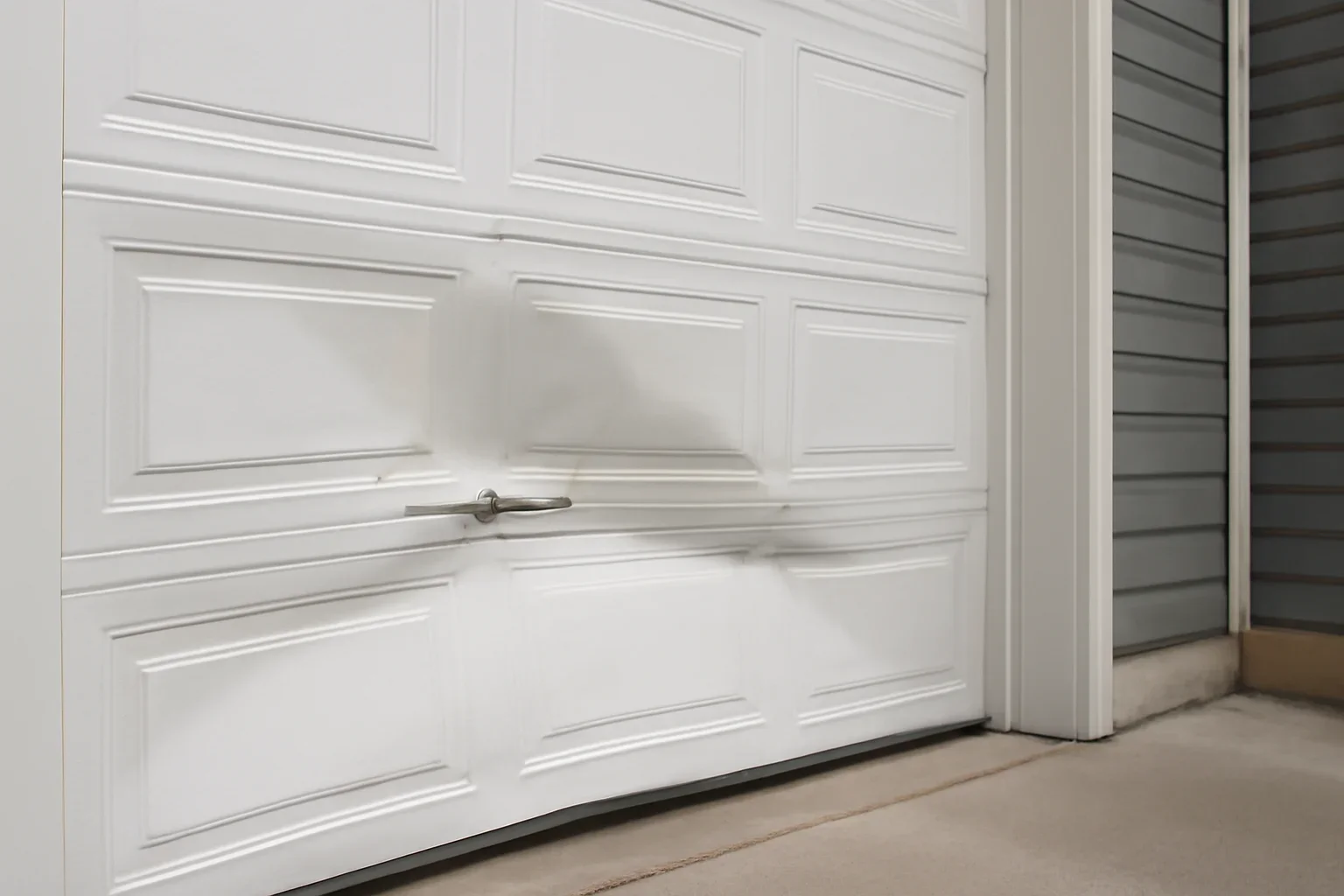 Damaged garage door panel assessment for a North Vancouver property