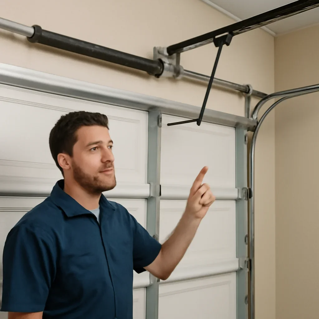 Garage door hardware inspection for a North Vancouver property