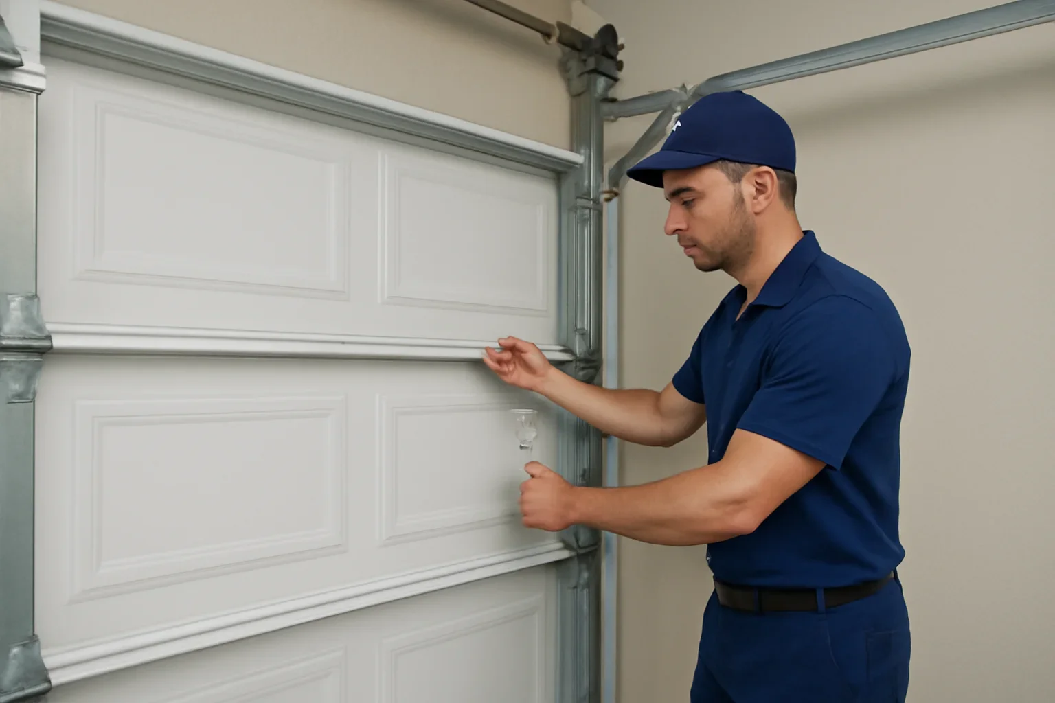 Garage door installation consultation with a homeowner in Lions Gate and Pemberton Heights, North Vancouver