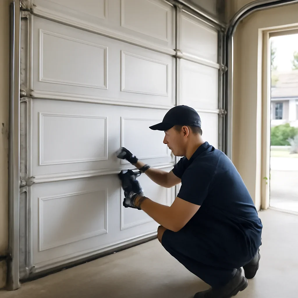 Garage doors on detached homes and townhouses in Lions Gate and Pemberton Heights, North Vancouver