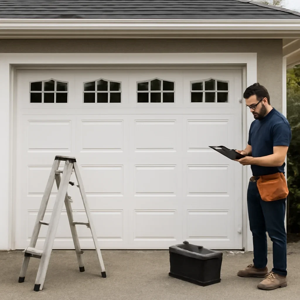 North Vancouver residential garage doors in a neighbourhood setting