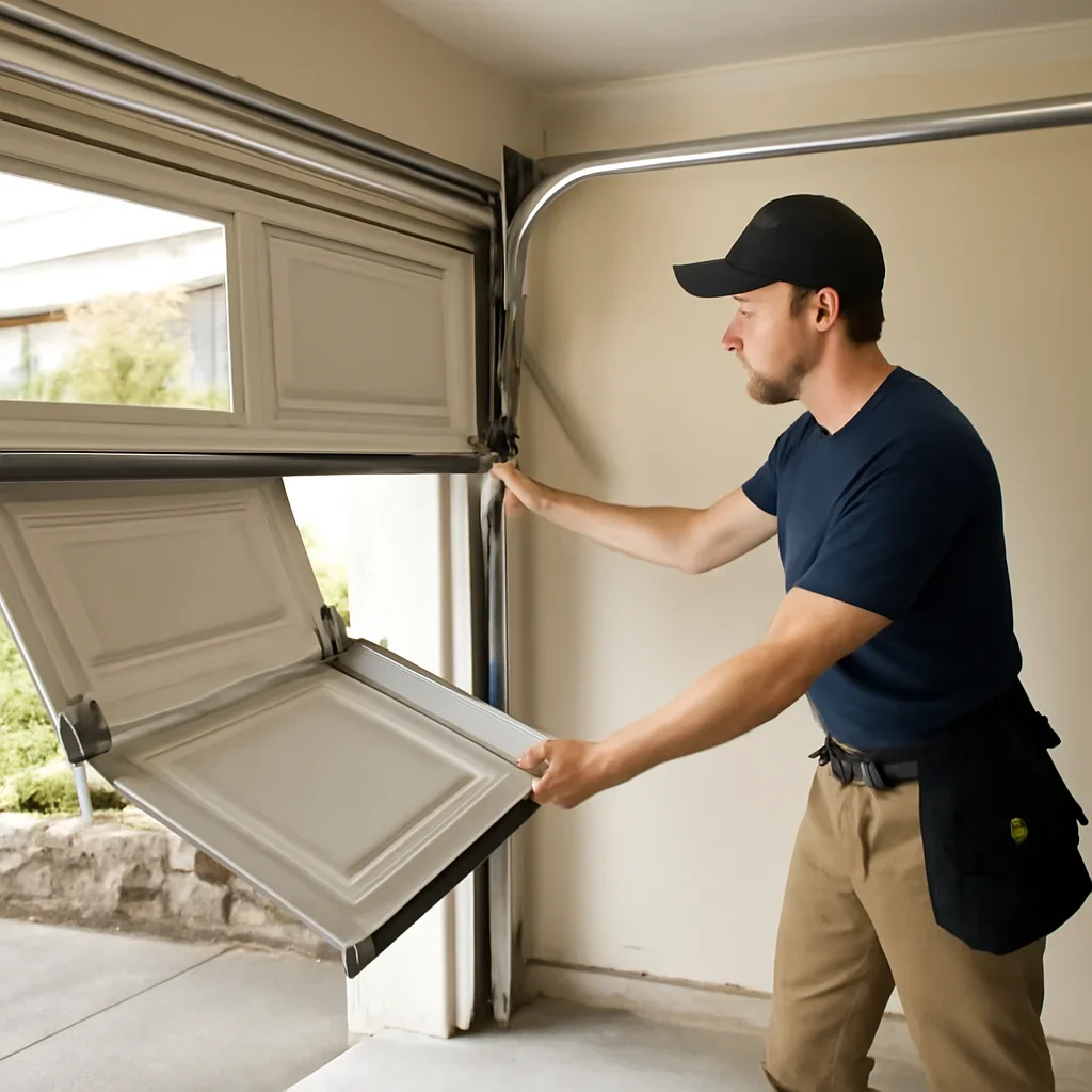 Homeowner requesting off-track garage door repair in North Vancouver