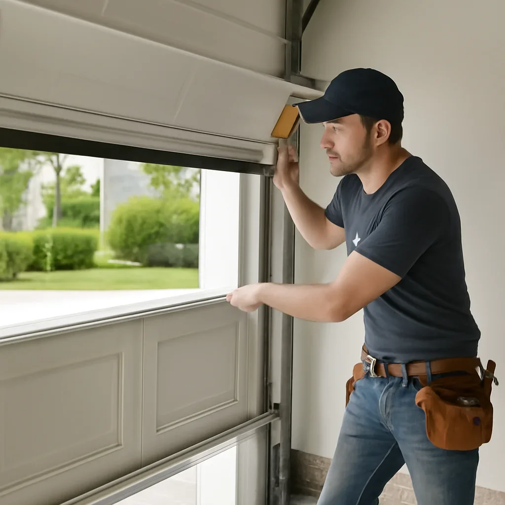 Residential garage doors and sloped driveways in North Vancouver