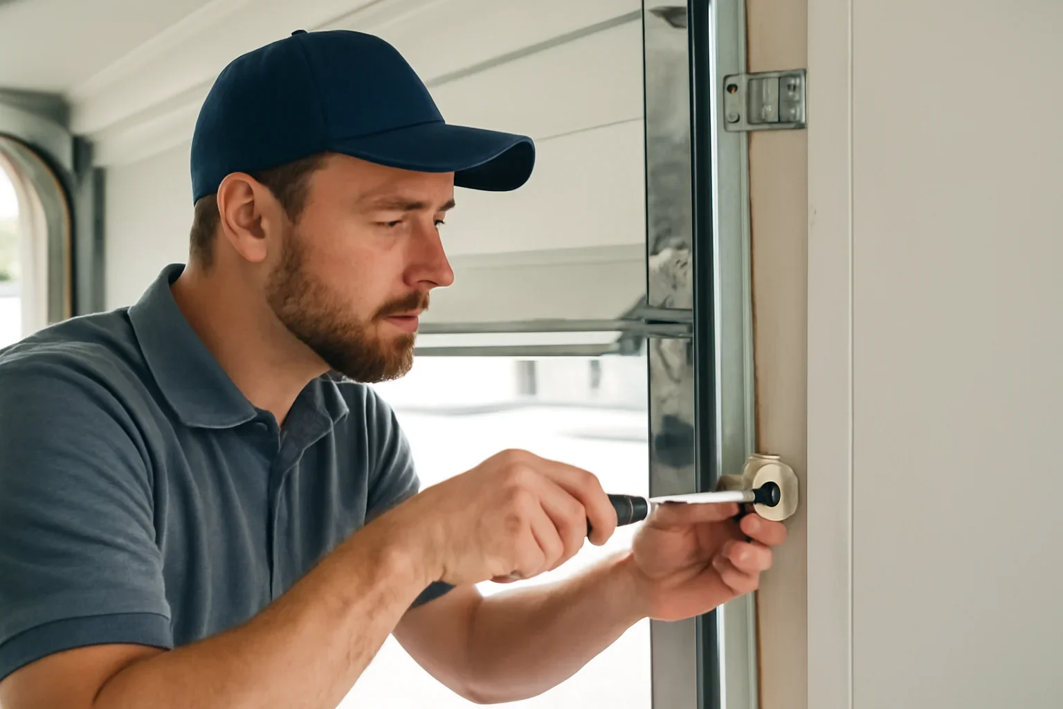 Garage door roller inspection at a North Vancouver home