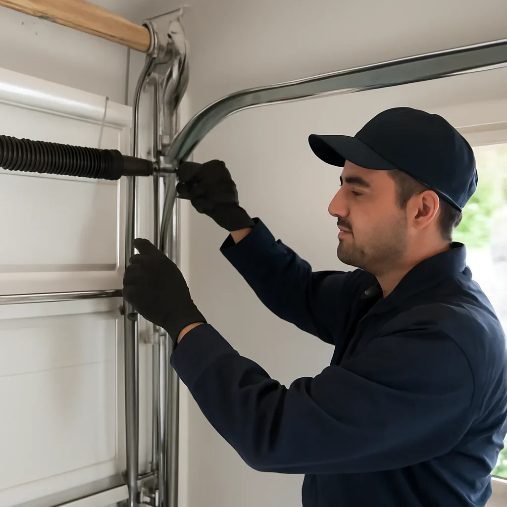 North Vancouver homeowner describing a garage door spring or cable failure