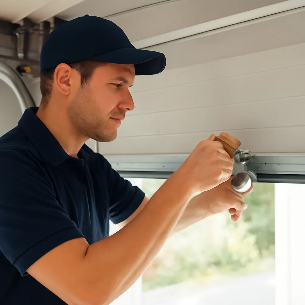 North Vancouver homeowner discussing bent or misaligned garage door tracks