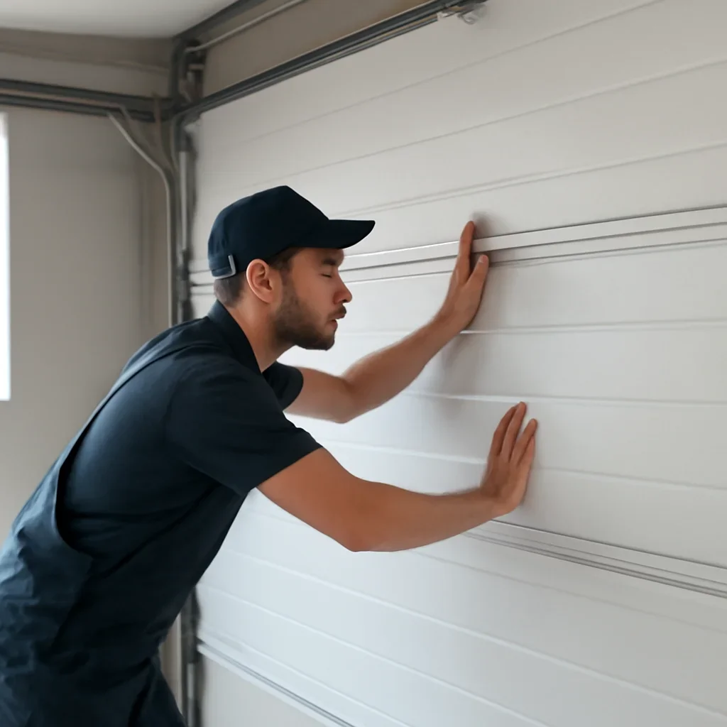 Technician diagnosing why a garage door will not open