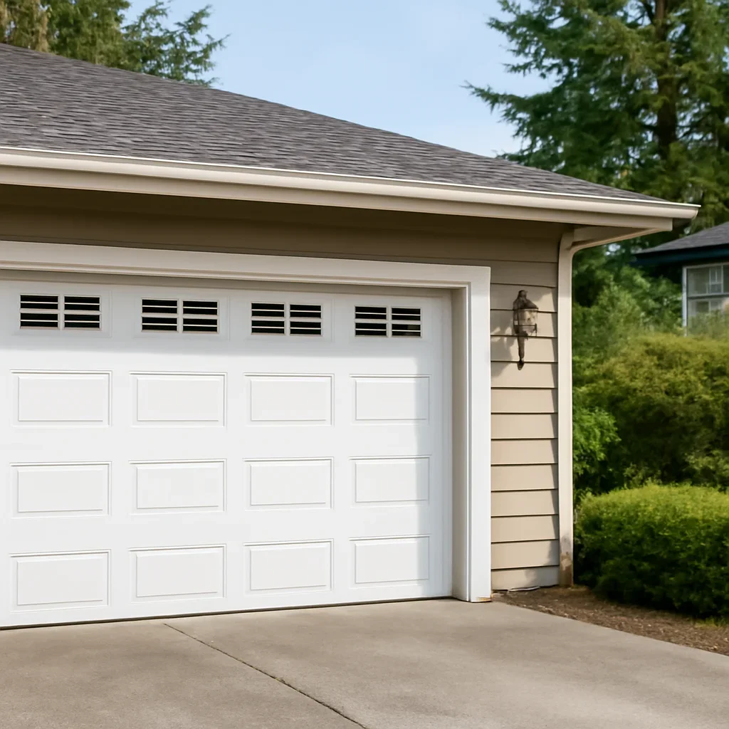 North Vancouver residential garage doors in a neighbourhood setting