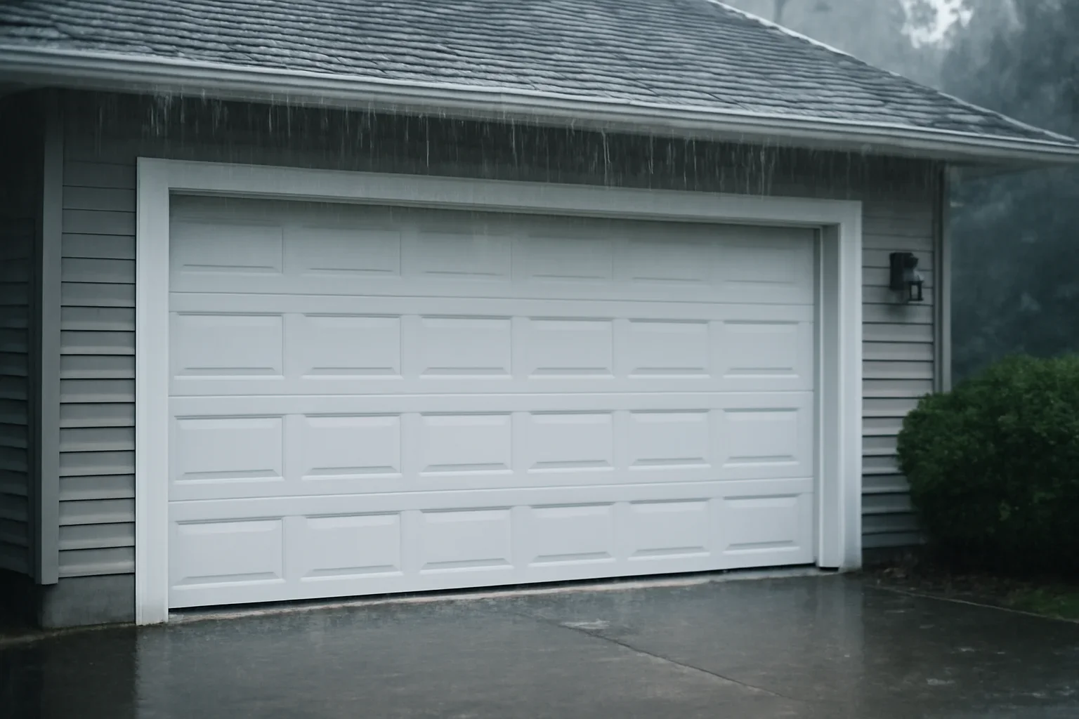 North Vancouver homeowner reviewing garage door information about how rain, moisture, and cold affect garage door performance