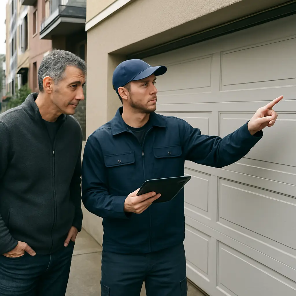Garage door service consultation for a Lonsdale property owner