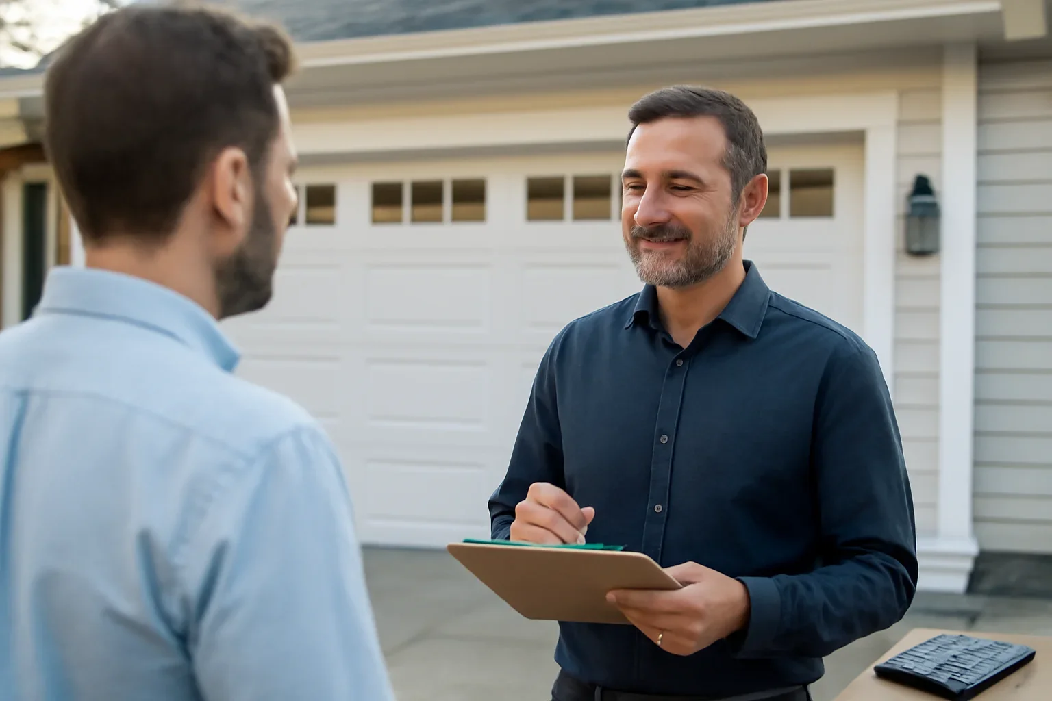 Garage door service consultation about repair and installation pricing in North Vancouver