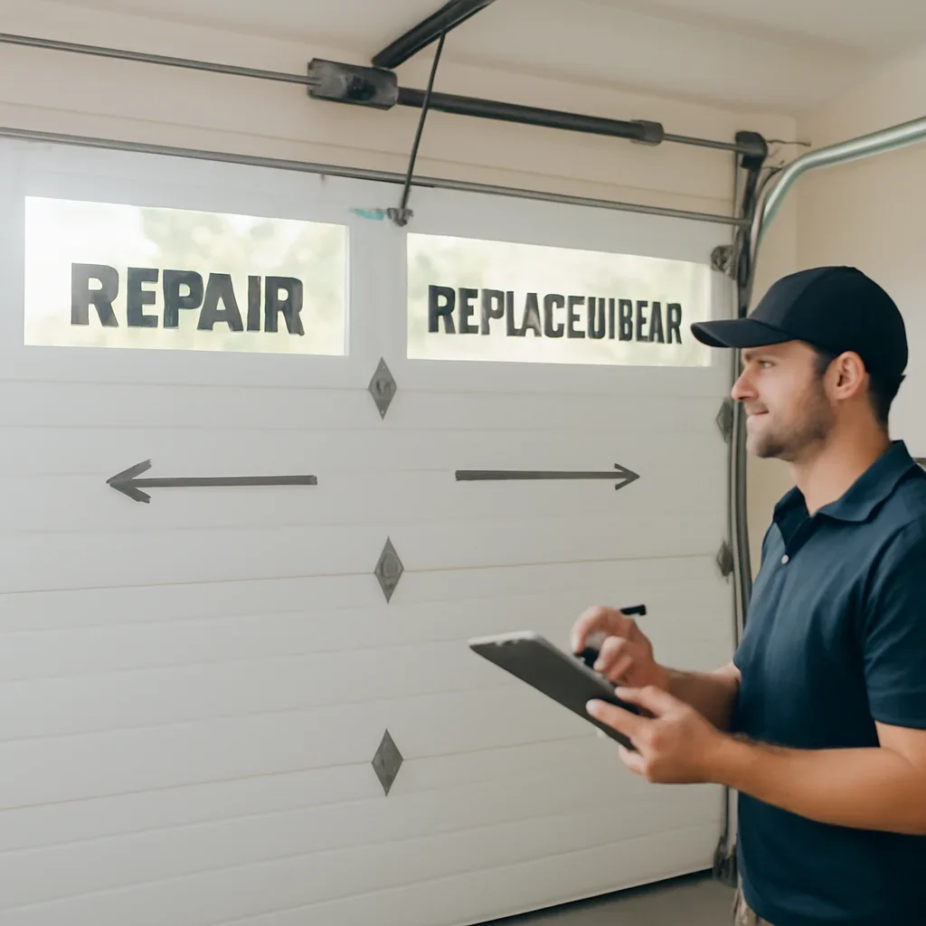 Technician inspecting and adjusting components during repair vs replacement: what's best for your north vancouver home?