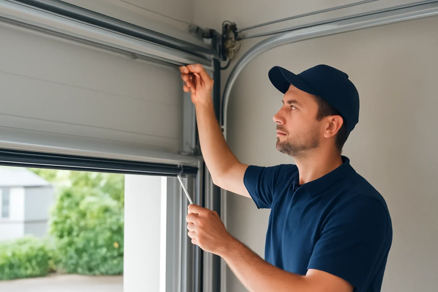 Garage door professional reviewing garage door problems options with a North Vancouver homeowner